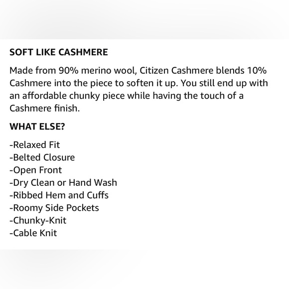 Dreamy Soft Cashmere Grey Belted Cardigan 90% merino wool 10% Cashmere M - Picture 10 of 12